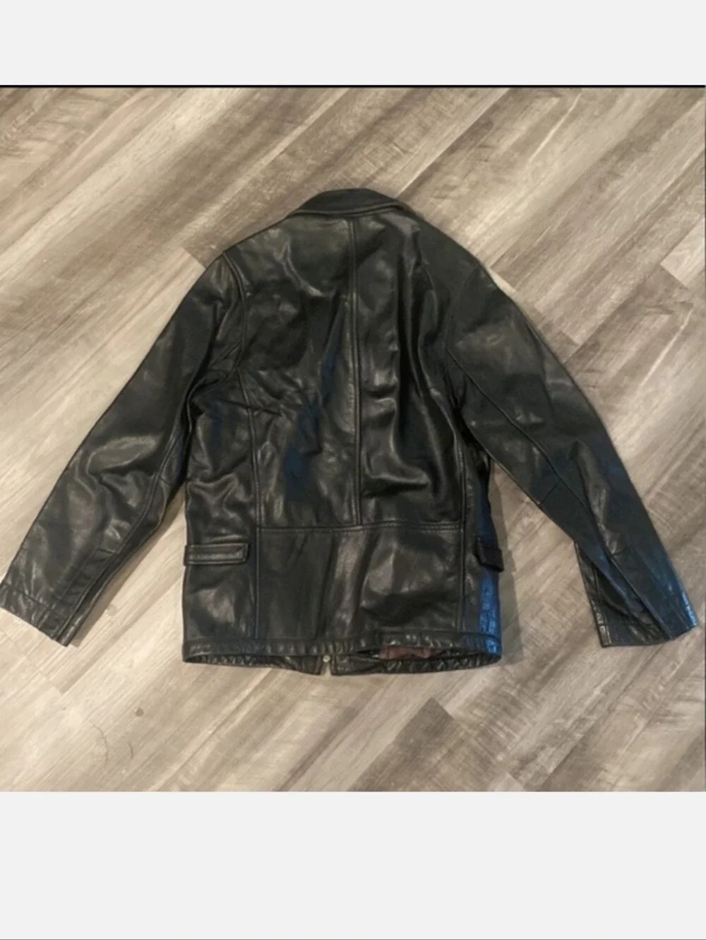 Vintage 90s Banana Republic Made in Korea Heavy Leather Jacket Black - Flawless